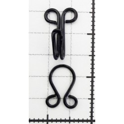 Hooks and Eyes Size 4, 12+10mm, black/1 pc.