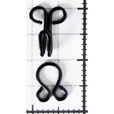 Hooks and Eyes Size 6, 10+8mm, black/1 pc.
