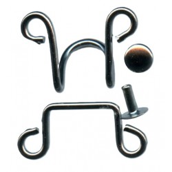 Hooks and Eyes with rivets art.AG44 graphit/10 pcs.