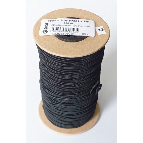 Round elastic cord 1.6 mm black/1m