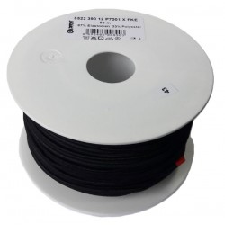 Apvali 2.6 mm storio juoda guma/1 m