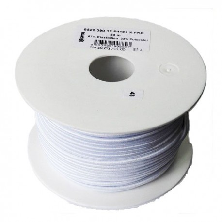 Round elastic cord 2.6 mm white/1 m