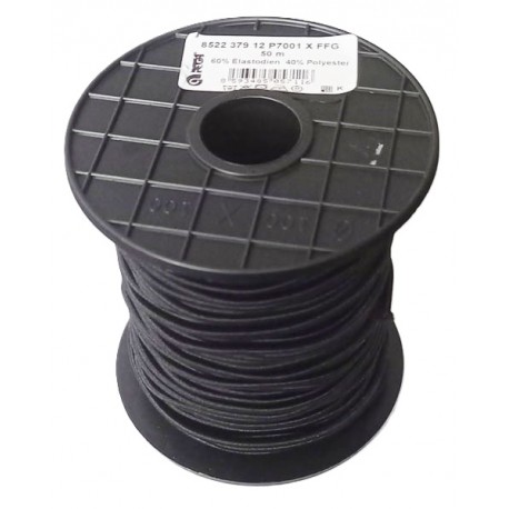Apvali 3 mm storio juoda guma/1 m