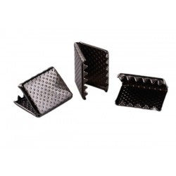 Belt Tips 15x12 mm, black nickel/1 pc.