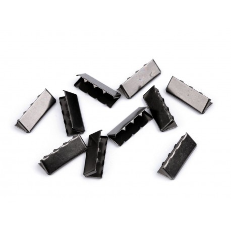 Belt Tips 25x9 mm, black nickel/1 pc.