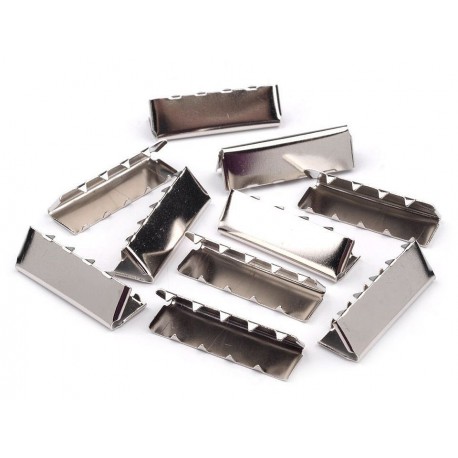 Metal Webbing Belt Tip 30x9 mm, nickel/1 pc.