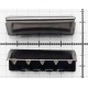 Metal Webbing Belt Tip 30x9 mm, black nickel/1 pc.