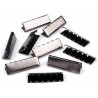 Metal Webbing Belt Tip 40x10 mm, black nickel/1 pc.