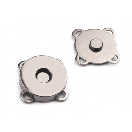 Sew-on magnetic clasp 18x4 mm, black nickel/1 pc.