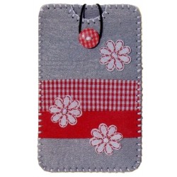 Felt Smartphone Case Size L DIY White Flowers art.933-10