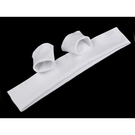 Tubular Elastic Rib Knit width 7 cm (2x sleeve, 1x waist), white