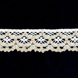 Medvilnės-lino nėrinys art.727370 40mm/1m