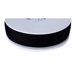 Velvet ribbon 25mm, color 0900 - black/1m