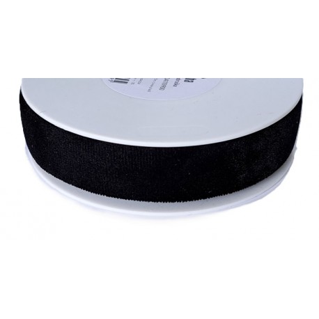 Velvet ribbon 25mm, color 0900 - black/1m