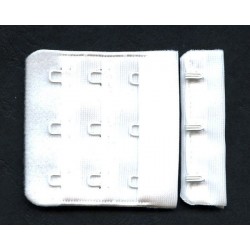 Keičiamas liemenėlių užsegimas 3x3, 55mm, baltas/1 vnt.