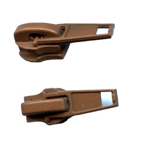 Nylon Coil Short Tab Slider Zipper Pull color 290 brown/1 pc.