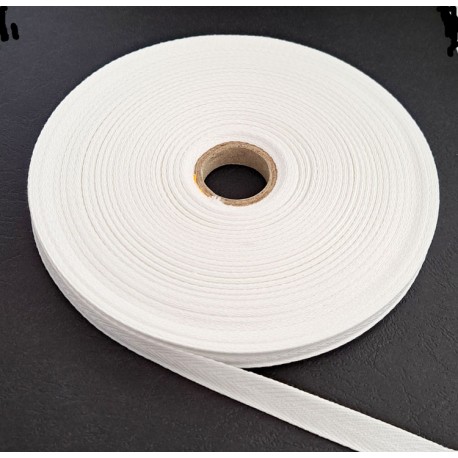 Cotton Twill Tape art. OR/10/01, 10 mm white/1 m