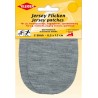 Jersey patches 2x 8.5 x 13 cm, light grey melange