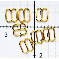 Bra metallic Adjuster 8 mm gold, nickel free/2 pcs.
