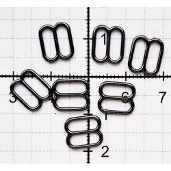 Bra metallic Adjuster 8 mm gun metal, nickel free/2 pcs.