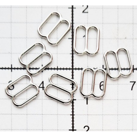 Reguliatoriai metaliniai petnešėlėms, 10 mm, sidabro sp., be nikelio/2 vnt.