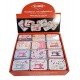 Display of 36 metal tins, size 7.5x5.2x2 cm