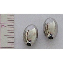 Metallic Bead art.KOR-J, 5 x 7.5 mm, silver/1 pc.