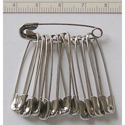 19085 Safety Pins No.2/40 mm/12 pcs., nickel