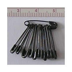 18593 Safety Pins Size 3/0 (19 mmn)/12 pcs., black