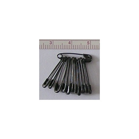 Safety Pins Size 3/0 (19 mm) black/12 pcs.