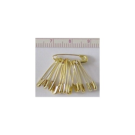 Safety Pins 19 mm No.3/0 gold/12 pcs.