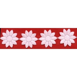 Flower Trim Ribbon art.T-05, color 1885 - pink/1m