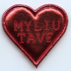 Aplikacija-širdelė su užrašu "Myliu Tave" art.A176LR raudona/1vnt.