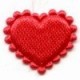 Application-heart art.A48, 14x13x2mm, red/20pcs.