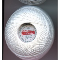 3529 Hand knitting cotton yarn "Aria 5"/400-white/1pc.