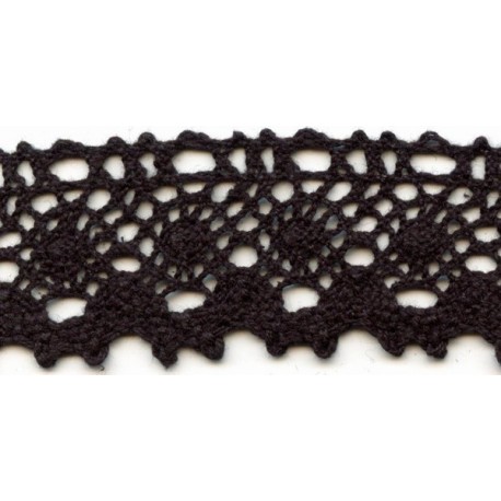 Cotton Lace Trim art.S06/33mm, black/1 m