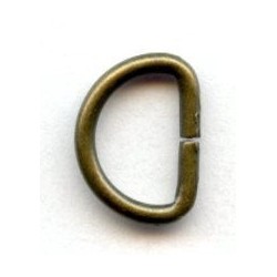 D-rings of steel wire art.P10/8/1.6/old brass/1 pc.