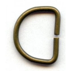 D-ring of steel wire 16/13/2.0/old brass/1 pc.