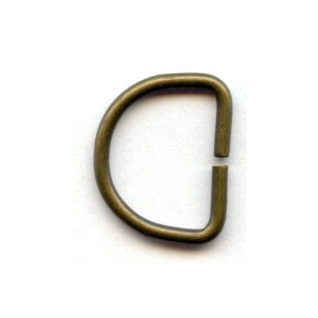 D-ring of steel wire 16/13/2.0/old brass/1 pc.