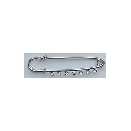 Safety Pin with 7 Holes 60 mm nickel/1 pc.