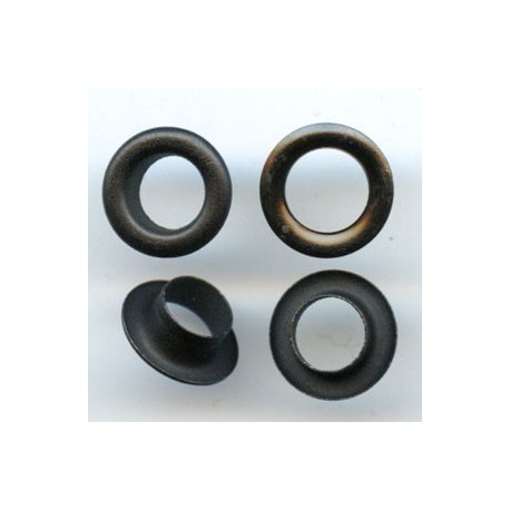 Eyelets of steel with Washers 5mm short Barrel art. 05KP/black/100 pcs.