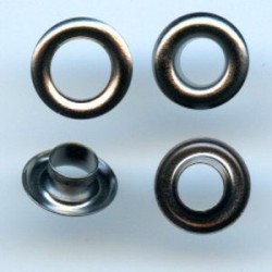 Eyelets of steel with Washer 5mm short Barrel art. 05KP/black nickel/100 pcs.