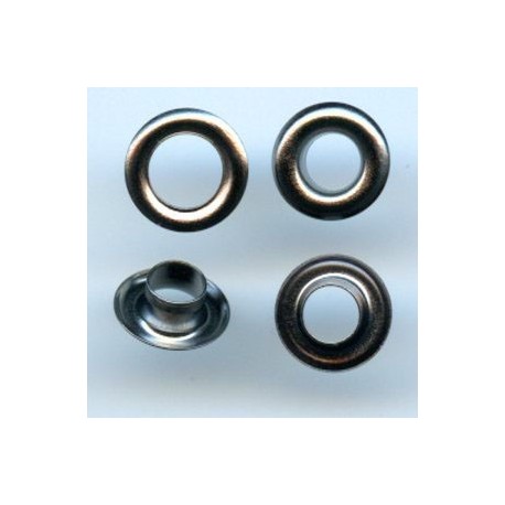 Eyelets of steel with Washer 5mm short Barrel art. 05KP/black nickel/100 pcs.
