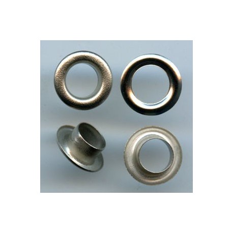 Eyelets of steel with Washer 6 mm short Barrel art. 06KP/nickel/100 pcs.