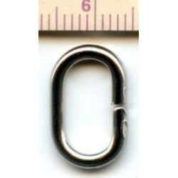Steel oval open jump ring RA12/6/2.0 nickel/1 pc.