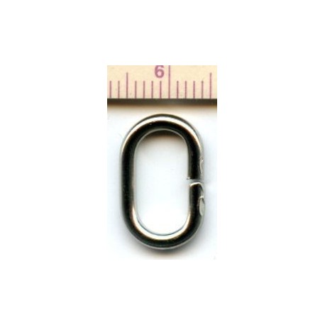 16438 Steel oval open jump ring RA12/6/2.0 nickel/10 pcs.