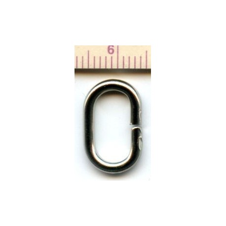 Steel oval open jump ring RA12/6/2.0 nickel/1 pc.