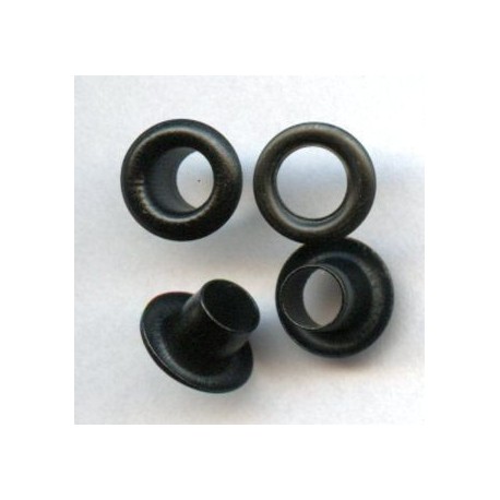 Eyelets of steel with Washer 5 mm long Barrel/black/art. 05DP/100 pcs.