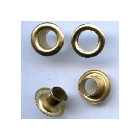 Eyelets of steel with Washer 5mm long Barrel/gold/art. 05DP/100 pcs.