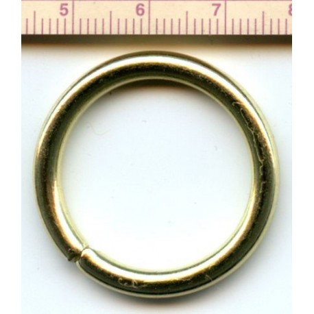 Žiedas iš plieninės vielos 25/4.0mm geltonas/1 vnt.